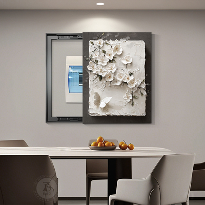 高级感立体花卉超薄电表箱装饰画 画竖版遮挡弱电箱盖面板电闸盒