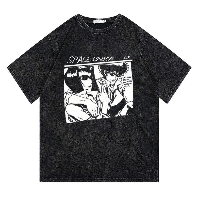CLFC cowboy bebop星际牛仔 Sonic youth音速牛仔创意水洗长短袖T