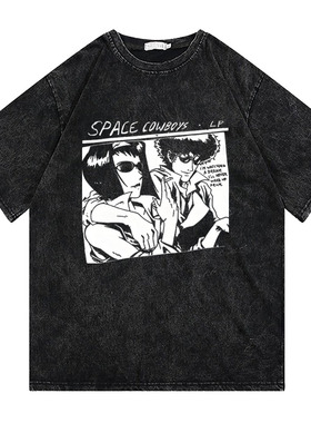 CLFC cowboy bebop星际牛仔 Sonic youth音速牛仔创意水洗长短袖T