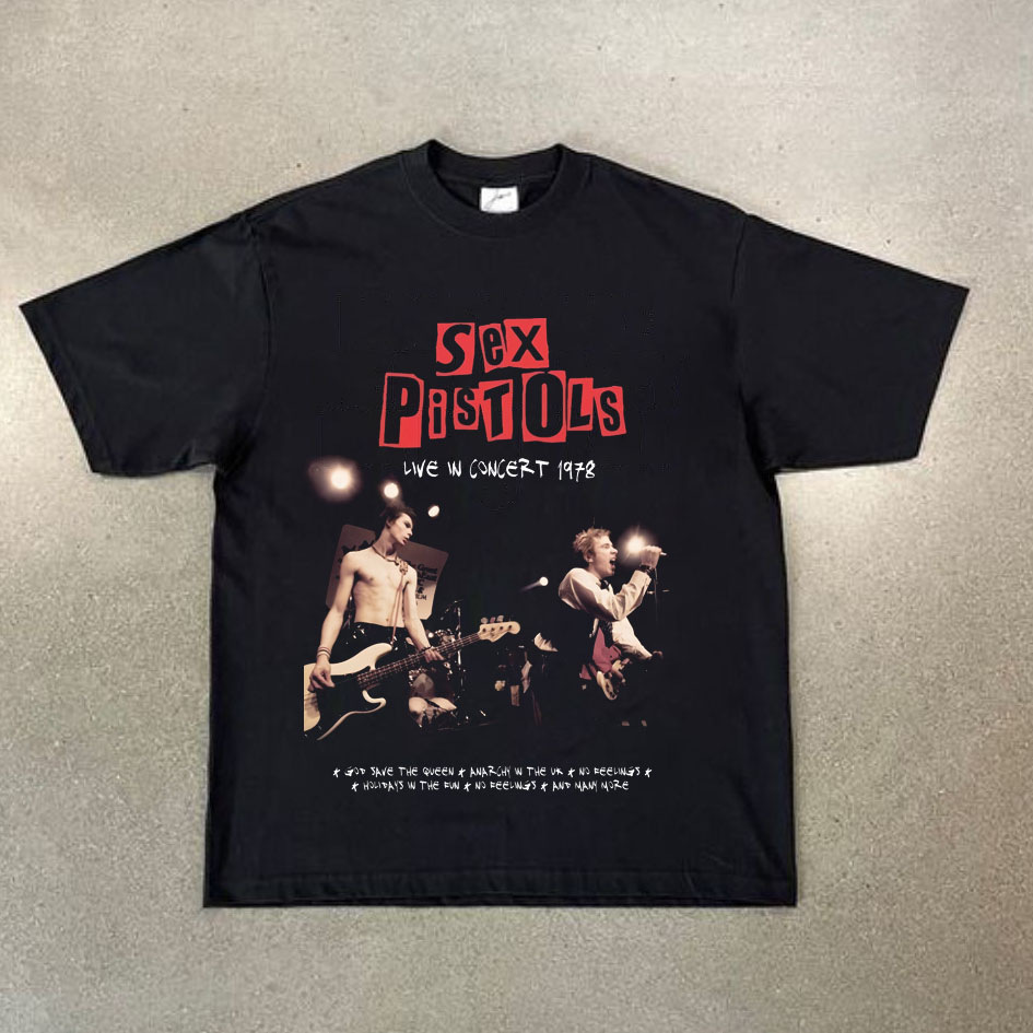 CLFC Sex Pistols性手枪乐队VINTAGE水洗做旧美式复古水洗长短袖T