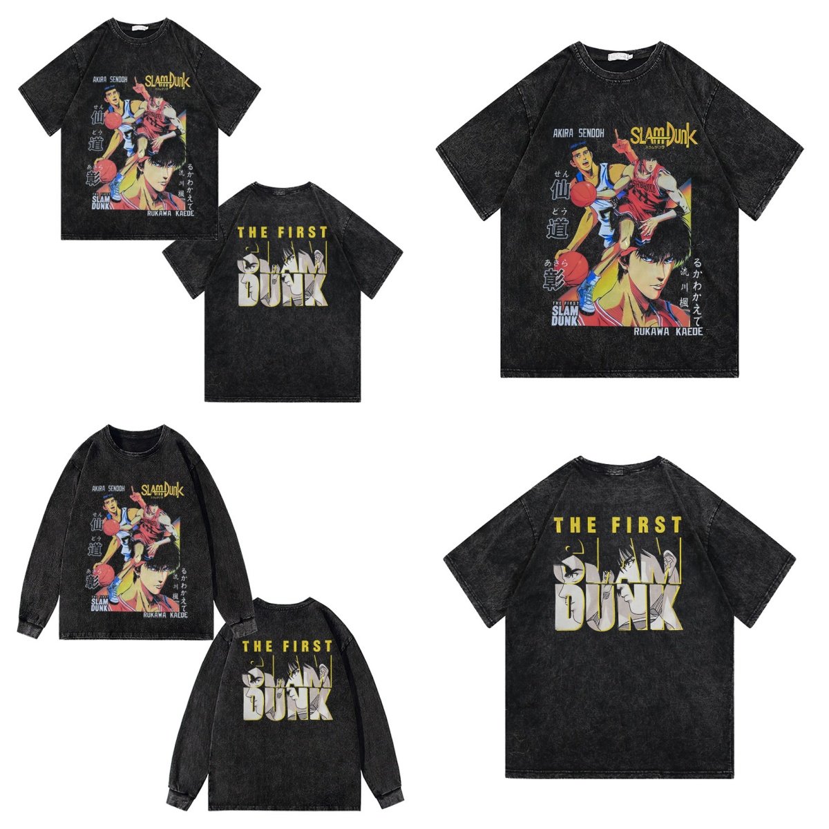 CLFC 经典动漫Slam Dunk灌篮高手流川枫纯棉双面长袖短袖水洗T恤
