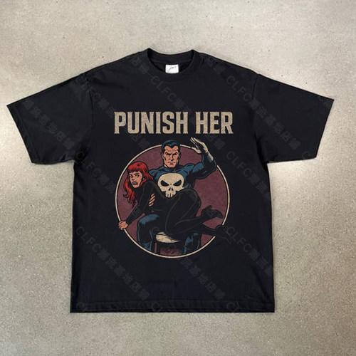 CLFC美式趣味惩罚者Punisher黑寡妇Black Widow Vintage长袖短袖T