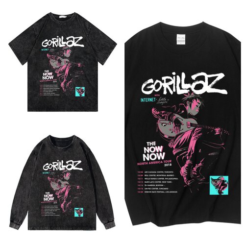 CLFC  街头霸王Gorillaz摇滚乐队oversize朋克复古T黑色短袖长袖T