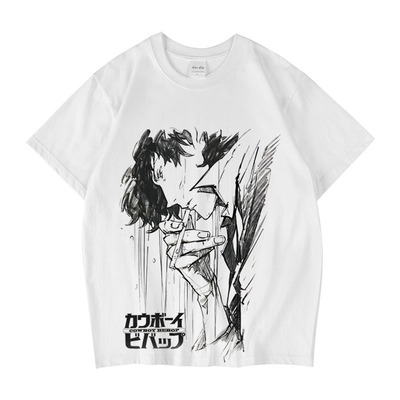 CLFC cowboy bebop星际牛仔斯派克线条手绘t恤日式短袖tee长袖T恤