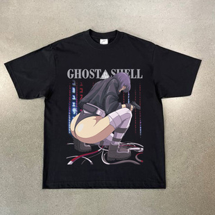 CLFC漫画Ghost In The Shell攻壳机动队Vintage复古长袖短袖T恤新