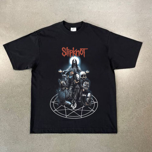 CLFC Slipknot T恤vintage活结乐队街头短袖数码直喷水洗做旧复古