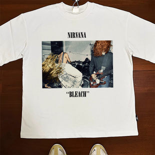 CLFC NIRVANA BLEACH涅槃乐队科特柯本周边vintage白长袖短袖T恤