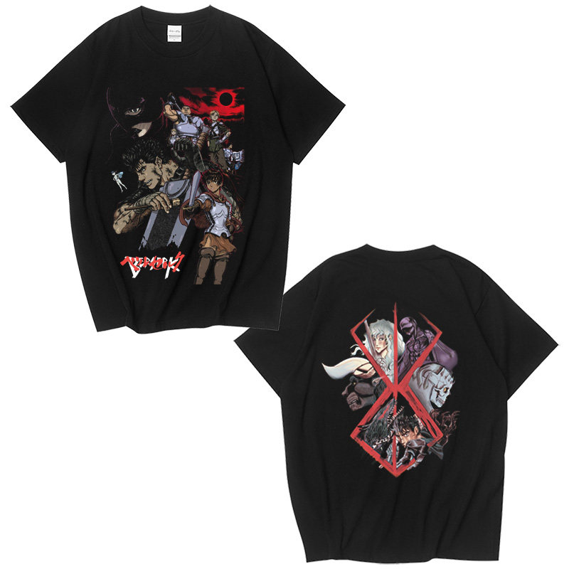 CLFC 日系动漫Berserk剑风传奇烙印战士t恤直喷短袖T长袖纯棉体恤