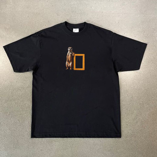 CLFC美式国家地理猫鼬趣味T shirt男女同款简约休闲百搭长短袖TEE