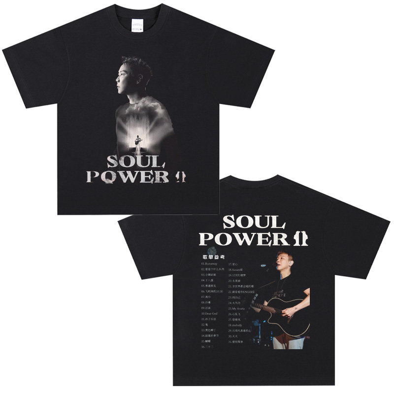 CLFC2025陶喆soulpower巡回演唱会直喷短袖T恤重磅美式小领口纯棉