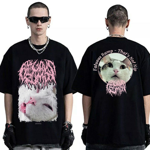 CLFC fatuous rump T shirt猫死亡金属复古美潮高街长袖短袖T恤