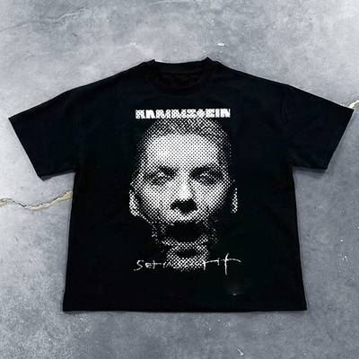 CLFC Rammstein德国战车Sehnsucht创意点波做旧水洗复古长短袖T恤