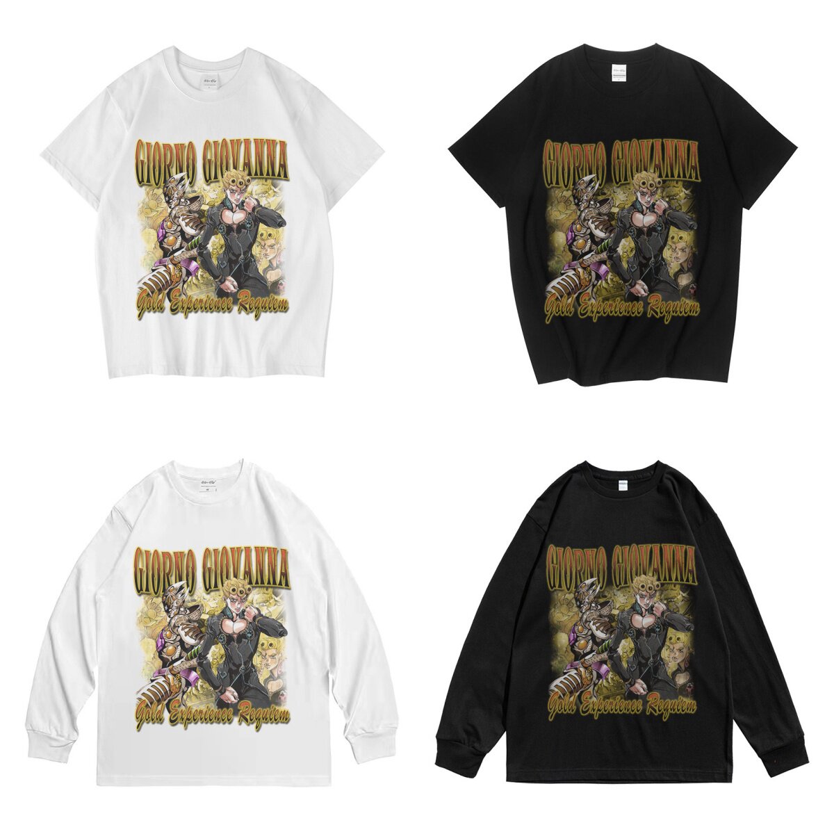 CLFC jojo的奇妙冒险茸茸黄金之风复古水洗做旧美式T短袖tee长袖T