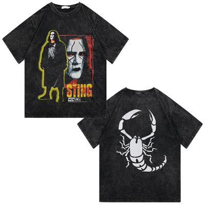 CLFC WWE摔跤WWE2016名人堂Sting魔蝎大帝vintage运动纯棉长短袖T