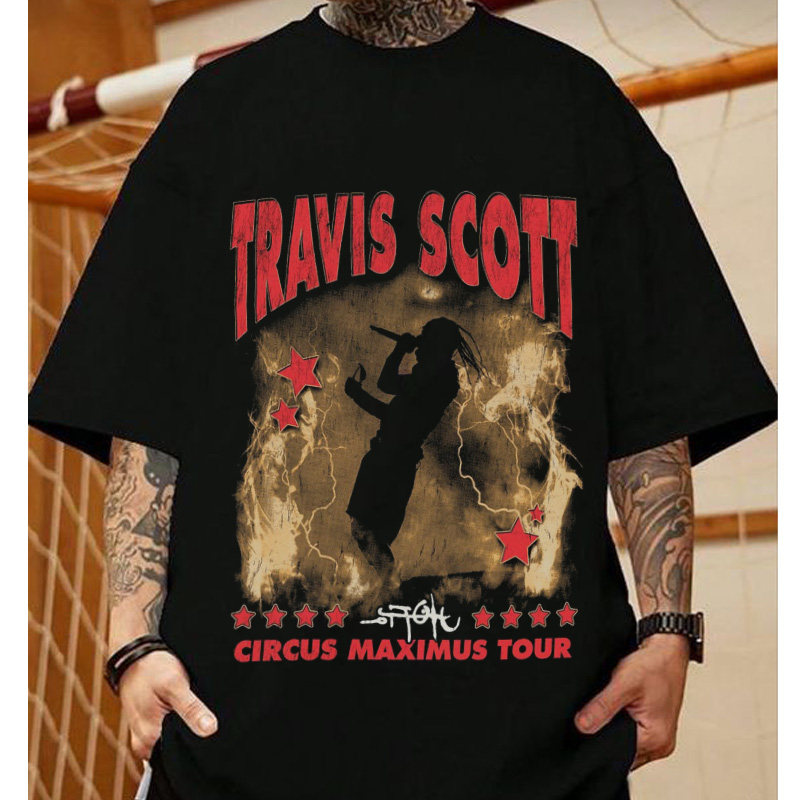 CLFC Travis Scott短袖美式街头重磅男女宽松乌托邦联名T恤长短袖