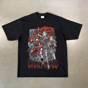 CLFC日本摇滚女子动漫BAND MAID女仆乐队水洗复古VTG长袖T短袖tee