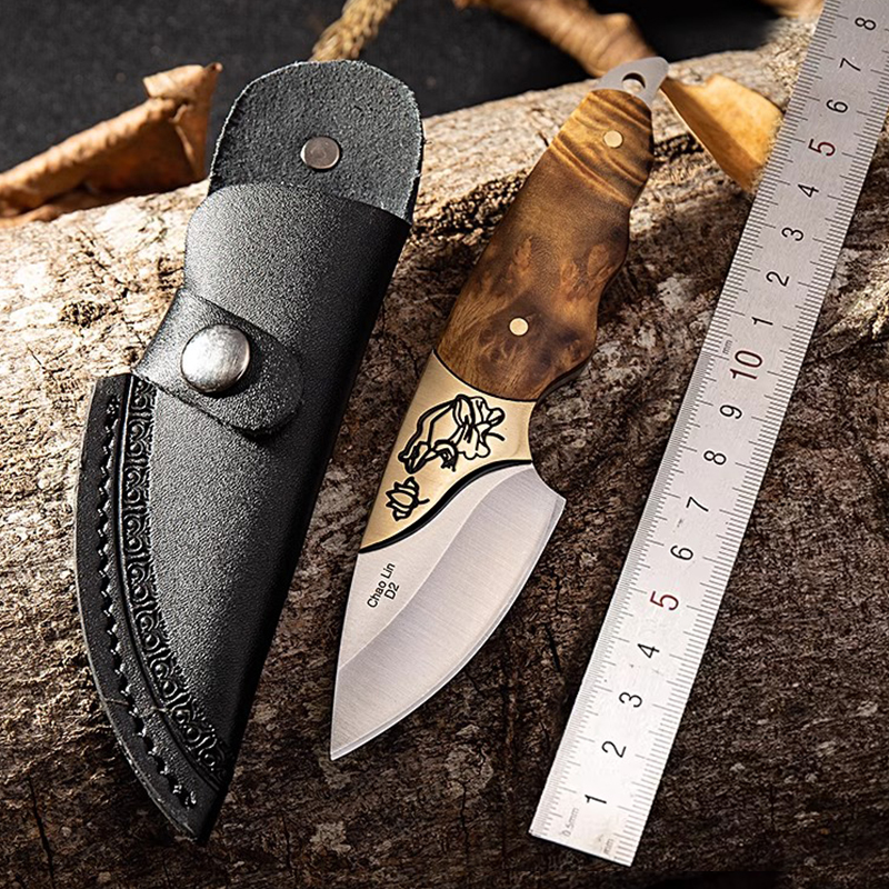 便携吃手把肉刀高硬度水果刀户外D2钢开箱小直刀家用锋利瓜果刀具