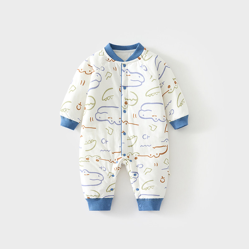 婴儿夹棉连体衣40克薄棉