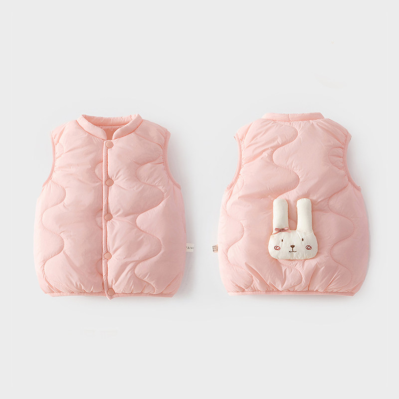 婴儿80克夹棉马甲秋冬款宝宝保暖背心儿童外穿马夹男女童新款坎肩