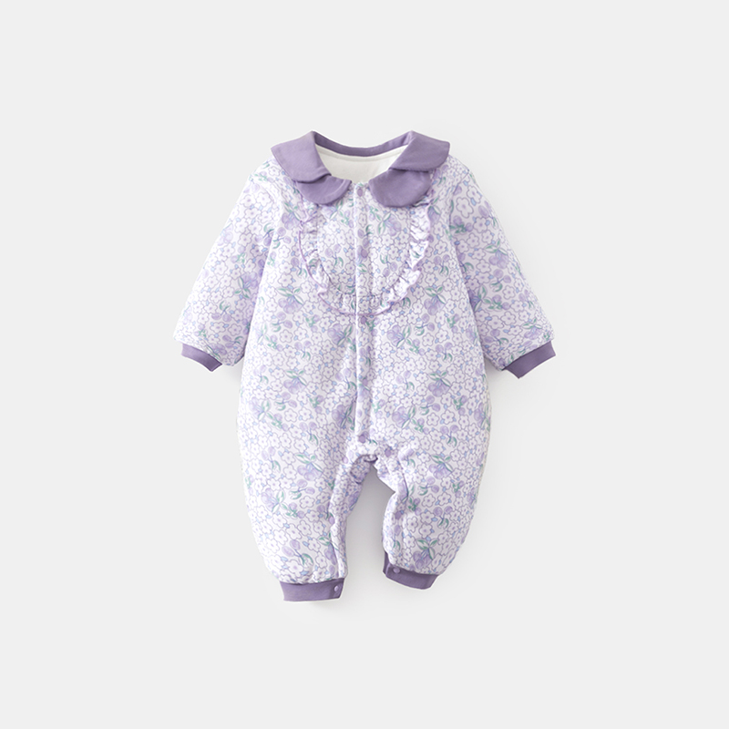 纯棉秋冬季150克夹棉连体衣