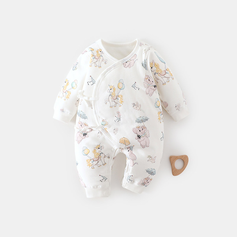 新生婴儿夹棉连体衣60克薄棉