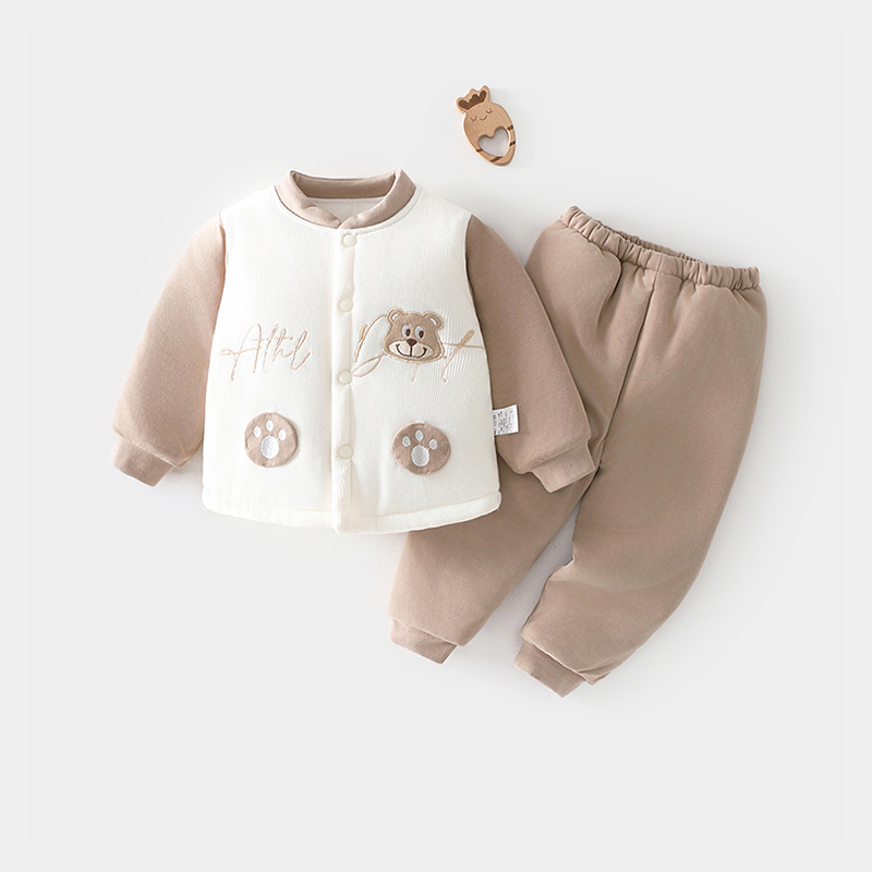 男宝宝冬季洋气棉服两件套