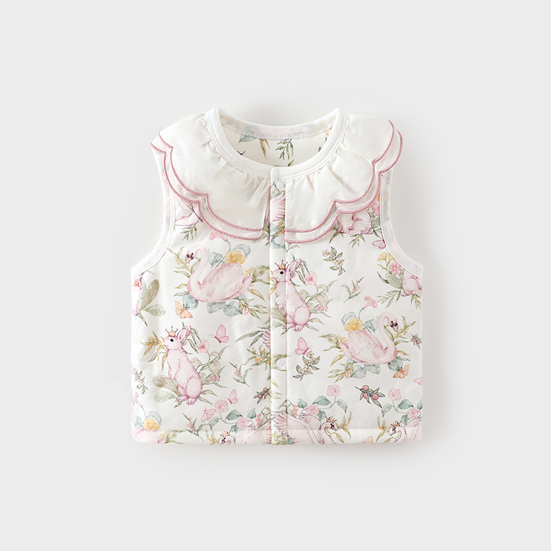 女宝宝婴儿马甲秋冬季夹棉60克薄棉保暖上衣护胸小宝宝马甲坎肩