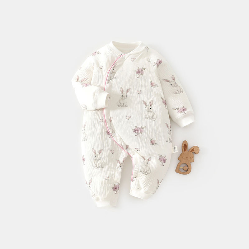 婴儿夹棉连体衣秋冬季40g棉服