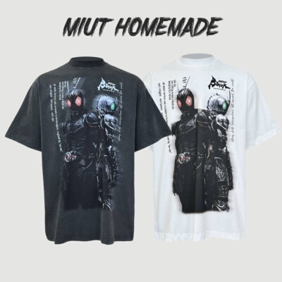 【假面骑士】美式高街复古印花小领口宽松版型夏季T恤短袖