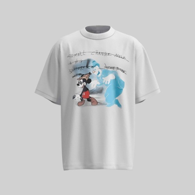 【米奇Souls】美式人物短袖街头落肩袖T恤学生宽松百搭显瘦W835