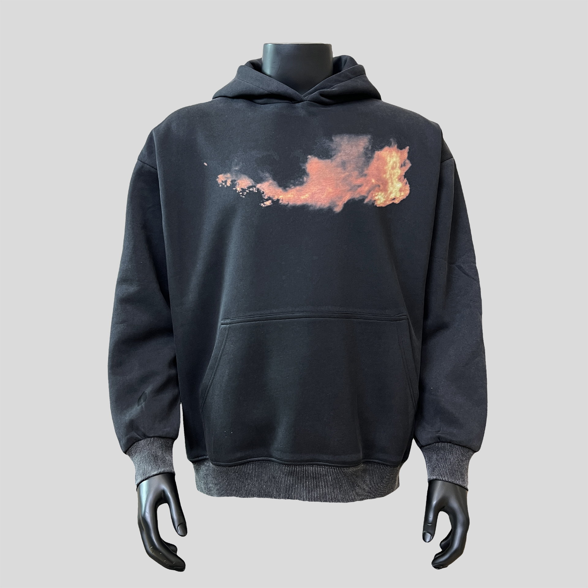 【火烧云】美式复古套头潮牌个性重磅连帽秋冬宽松百搭男女卫衣