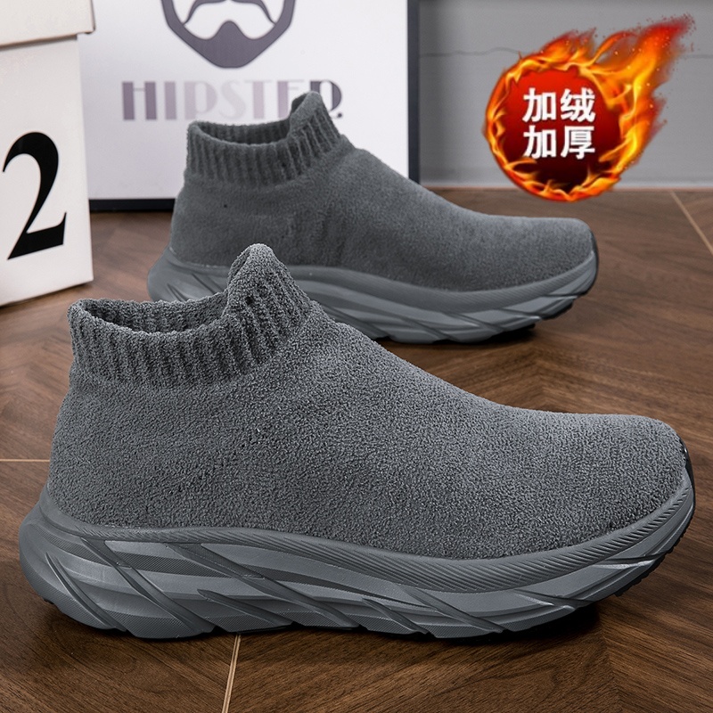运动多走路冬季加绒一脚蹬寺庙僧人禅修鞋轻便健步套脚男女健步鞋