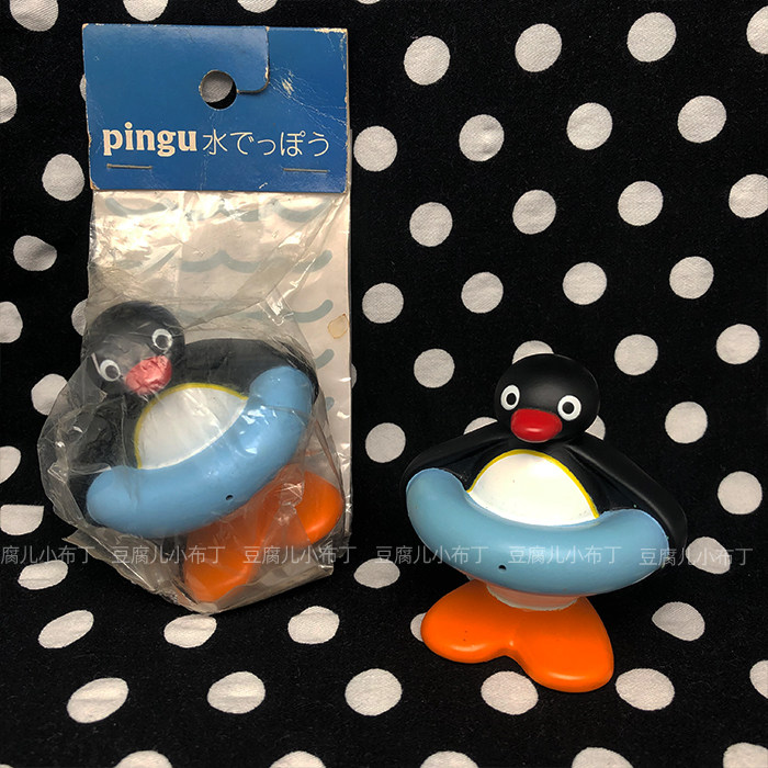 【豆腐儿小布丁】pingu 企鹅家族 玩偶 中古甜甜圈 pingu企鹅摆件
