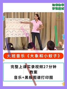 幼儿园公开课师用优质课大班音乐欣赏《大象和小蚊子》视频教案。