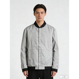 豆家 超强耐磨秋季男士休闲夹克衫简约时尚百搭男棒球领休闲外套