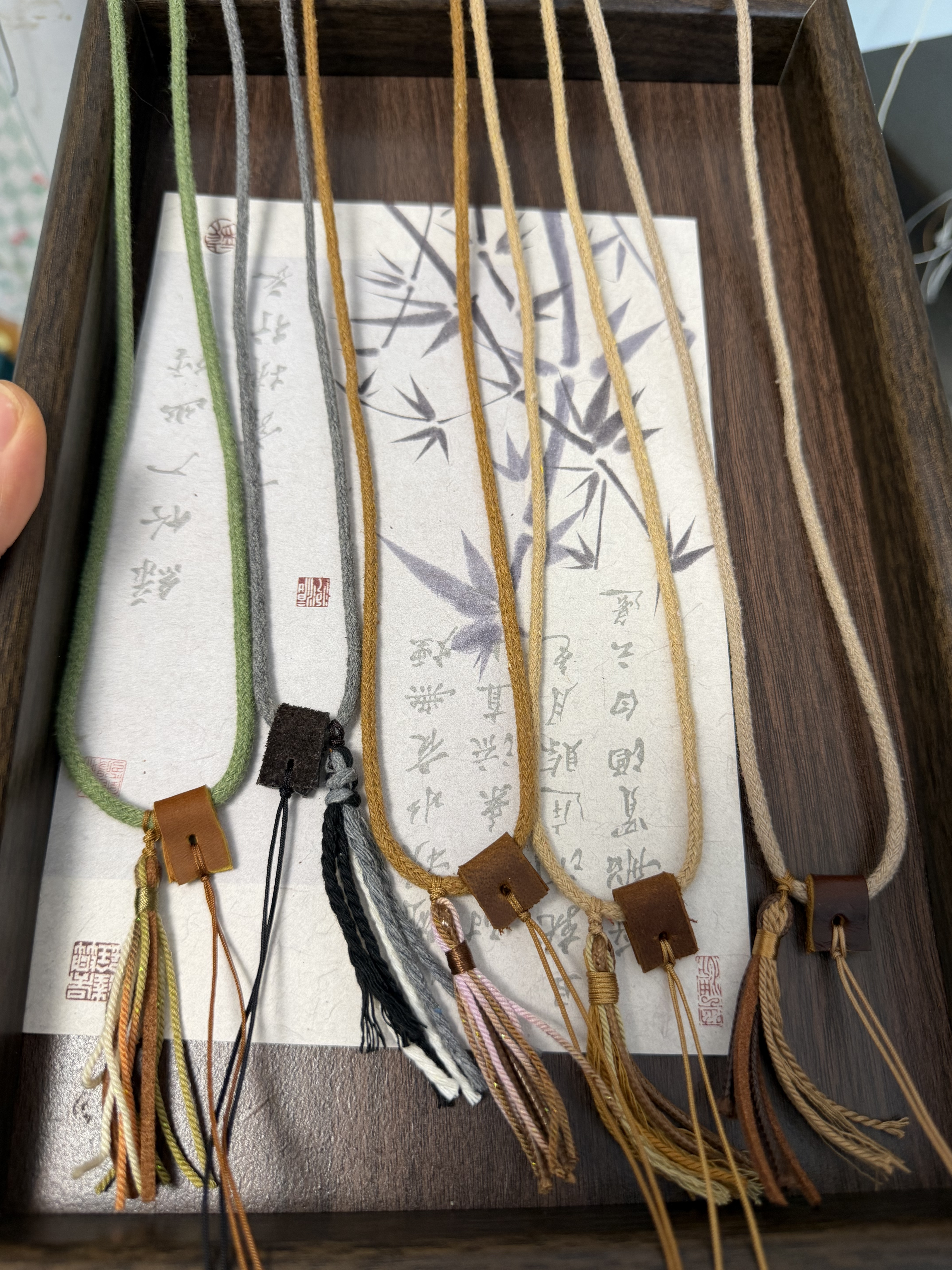 手工编织包芯棉绳真皮扣头吊坠挂件玉佩翡翠黄金蜜蜡女款可调节