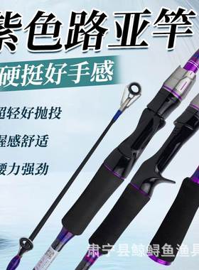 紫色路亚竿货源竿直柄枪柄翘嘴鲈鱼远投竿路亚竿