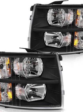 适用于雪佛兰07-13款Silverado美规大灯索罗德原车卤素半总成黑色