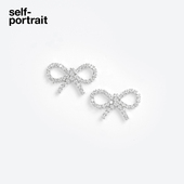 秋冬银色设计感蝴蝶结耳饰耳环 portrait 送礼 self