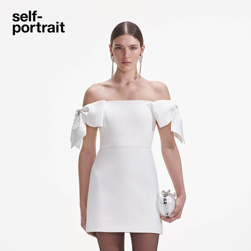 self-portrait蝴蝶结连衣裙