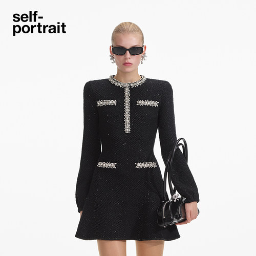 self-portrait针织连衣裙