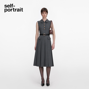 灰混色气质通勤风翻领无袖 2026春夏新款 连衣裙 portrait self