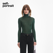 self 打底针织上衣 墨绿色百搭高领长袖 portrait 2025秋冬新款
