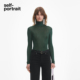 self 打底针织上衣 墨绿色百搭高领长袖 portrait 2025秋冬新款