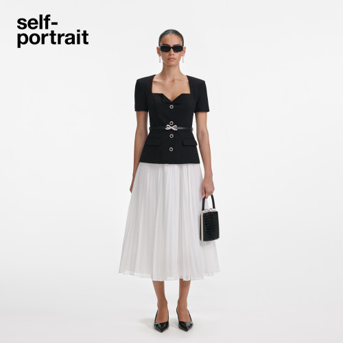 self-portrait短袖方领连衣裙