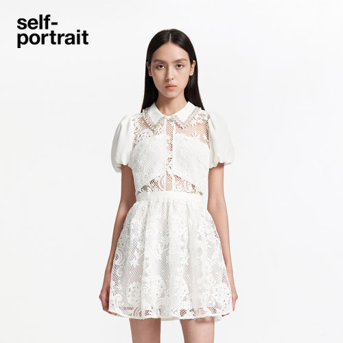 self-portraitA字短裙连衣裙