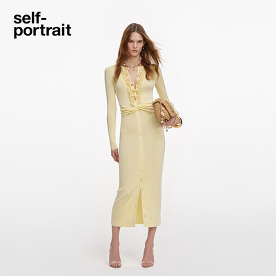 self-portrait修身针织连衣裙