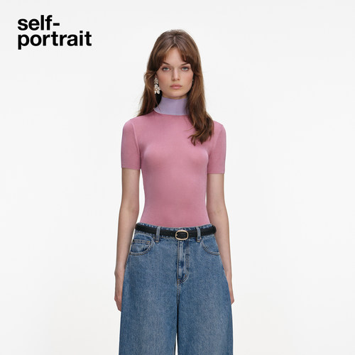 self-portrait半高领针织打底