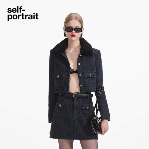 self-portrait小香风牛仔外套