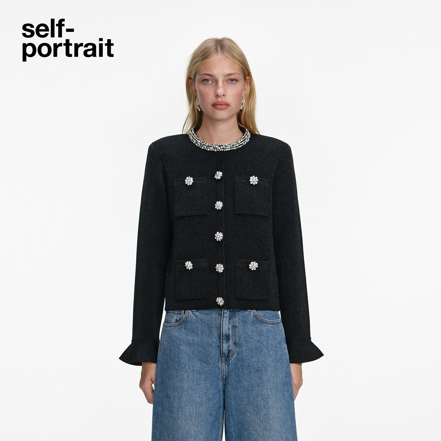self-portrait针织毛衫外套